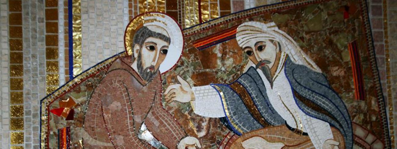 Ontmoeting van Franciscus van Assisi met de sultan Malek Al-Kamil van Egypte 