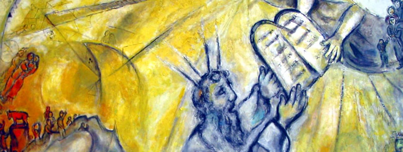 Mozes ontvangt de Wet, Marc Chagall (1887-1985) 
