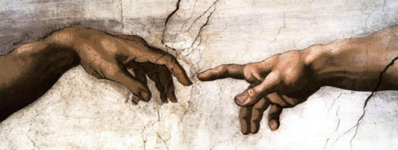Michelangelo, De schepping van Adam (detail)
