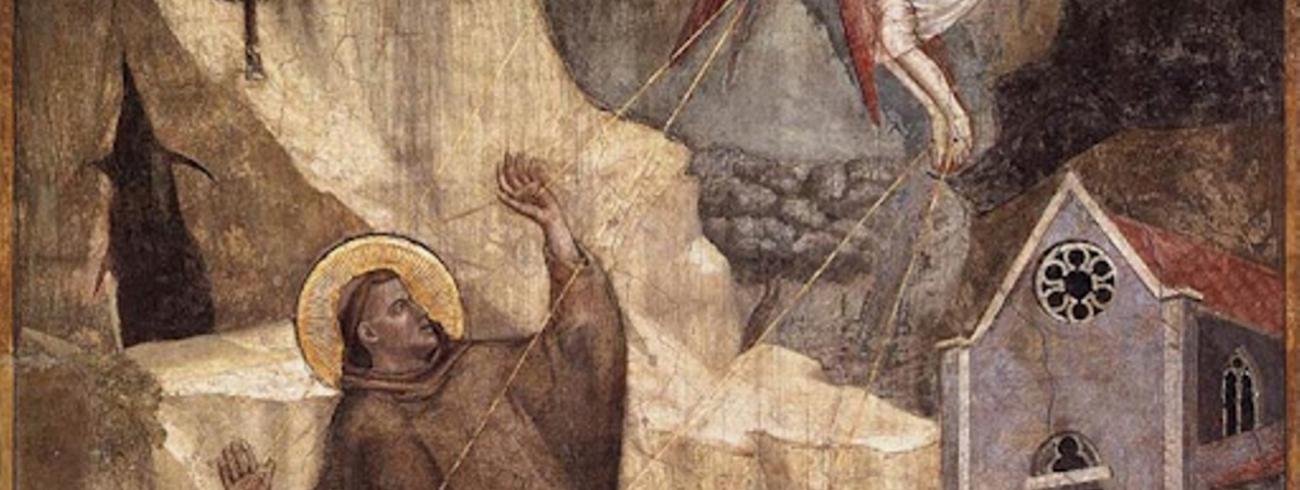 Franciscus ontvangt de stigmata, Giotto 1325-28, Bardi-kapel Santa Croce, Firenze 