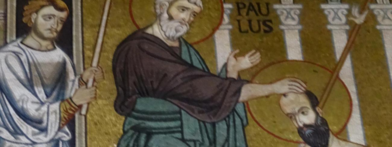 Doopsel van Paulus door Ananias, Palermo © Jan Verheyen