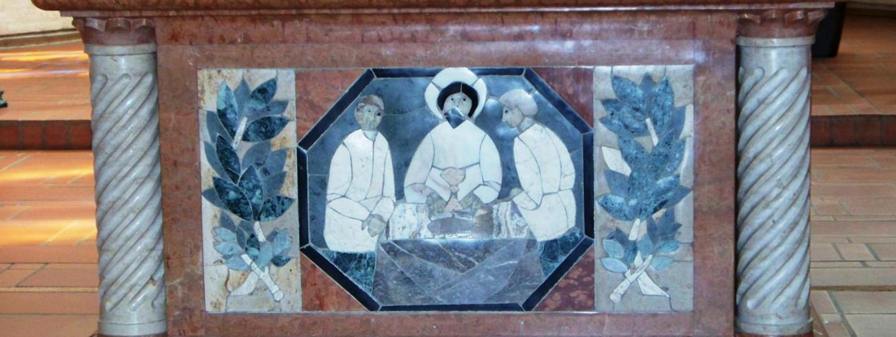 De Emmaüsgangers, altaar Sint-Antoniuskerk Kevelaer 