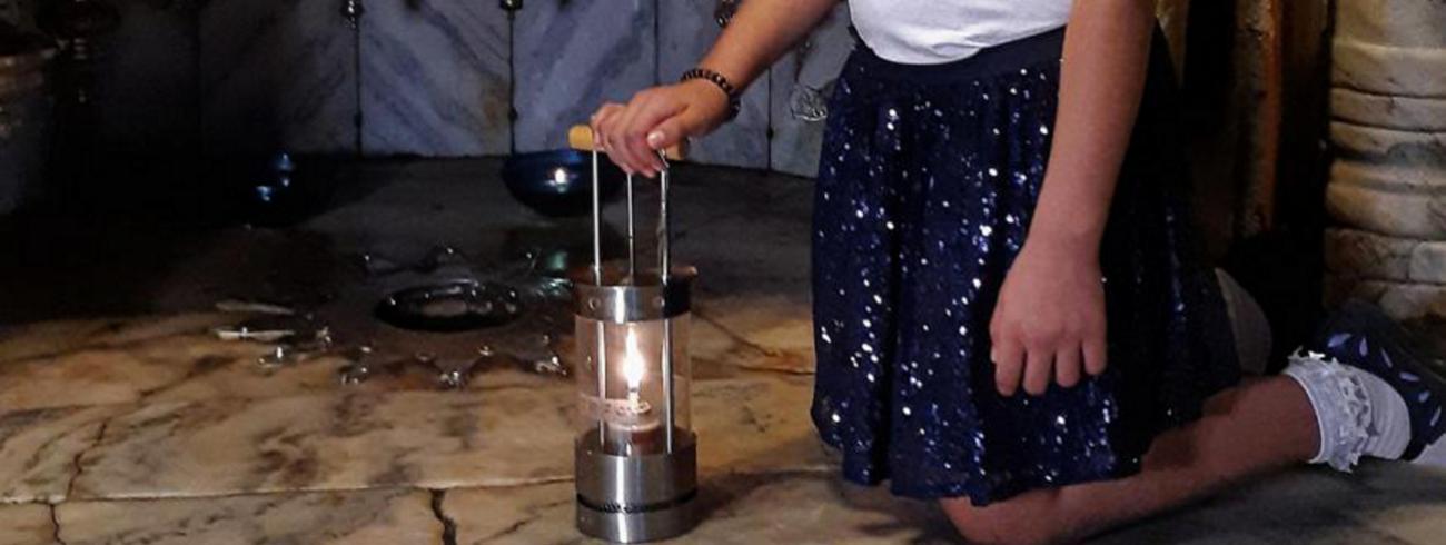 Pillar Jarayseh in de geboortegrot in Bethlehem © ÖRF