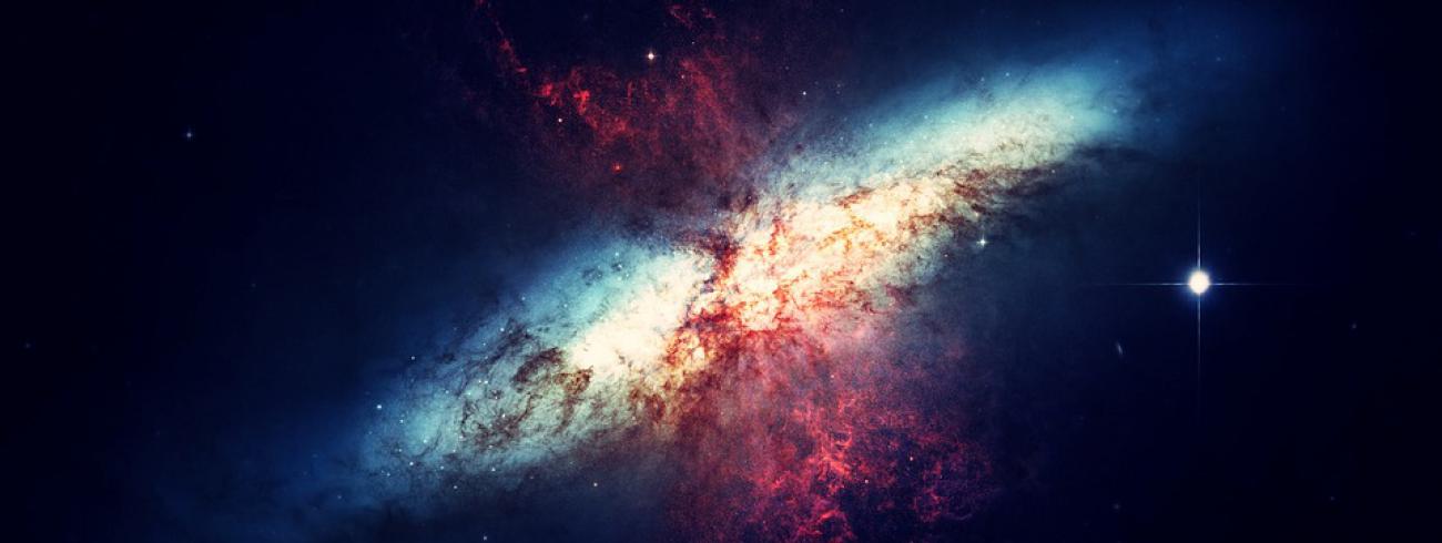De ruimte, het universum, waarin de mens slechts een nietig stofje is.  © pixabay