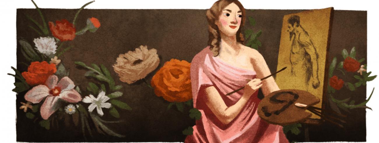 Google eert Michaelina Wautier in een doodle. © Google