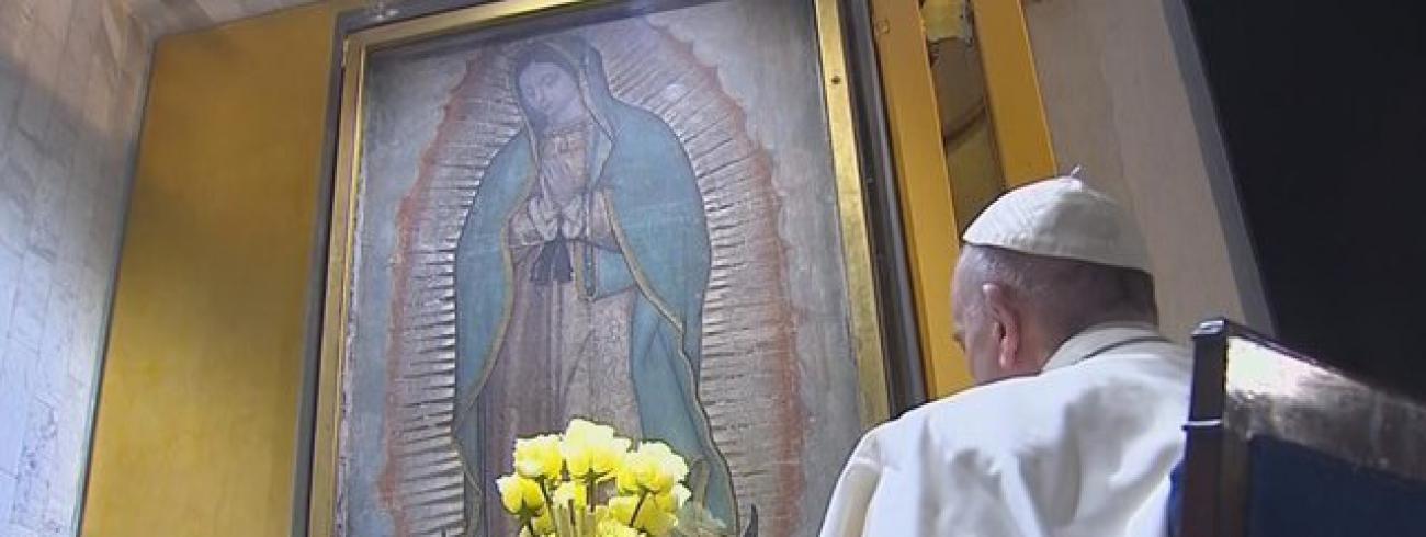 Paus Franciscus bij Onze-Lieve-Vrouw van Guadeloupe, patroon van Mexico en heel Latijns-Amerika © Vatican Media