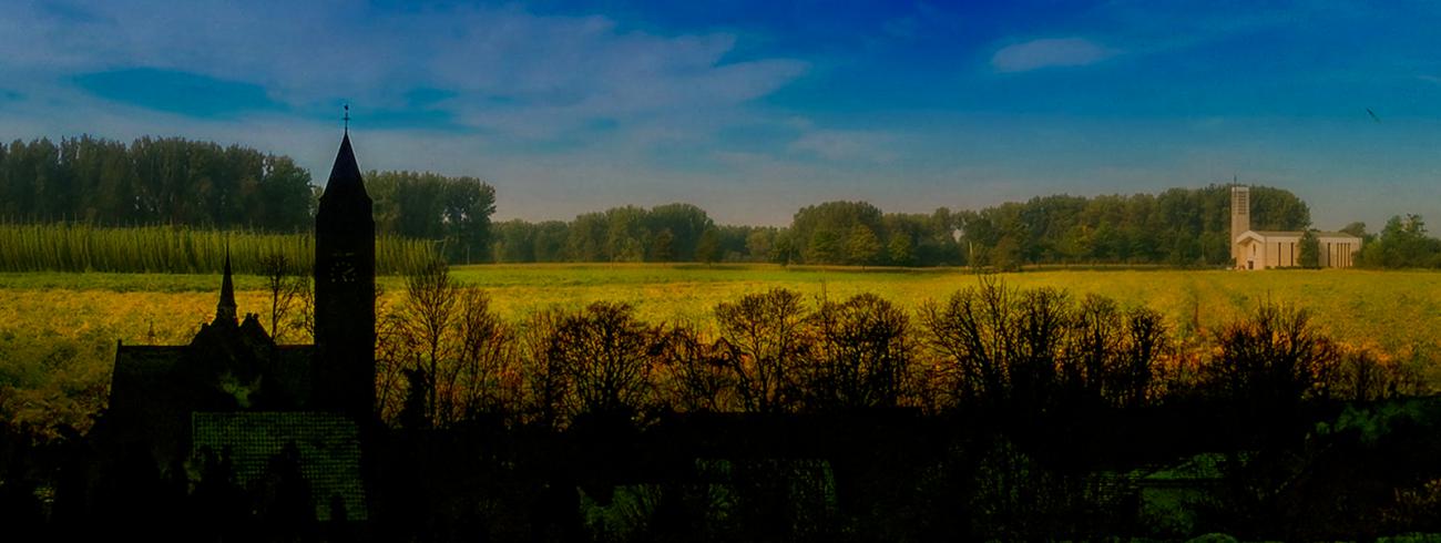 KerKembodegem: O.L.V-hemelvaartskerk en Ten Bos (Sint Amanduskerk) 