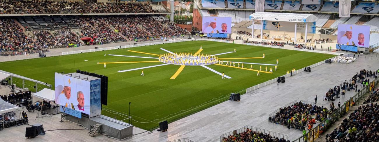 Eucharistieviering met paus Franciscus in het Koning Boudewijnstadion © Pastorale zone Leuven aan de Dijle