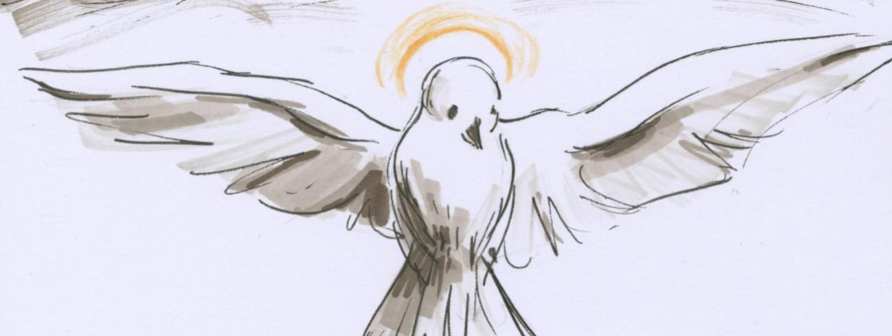 Heilige Geest © Bisdom Gent, tekening: Koen Van Loocke