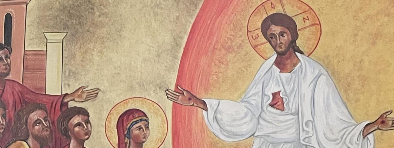 Paasicoon. Jezus tot zijn leerlingen: "Vrees niet!" © jh