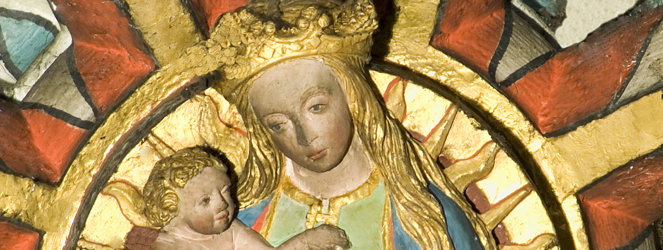 Sluitsteen uit de Venerabelkapel in de Sint-Gummaruskerk, einde 15de eeuw Sluitsteen uit de Venerabelkapel in de Sint-Gummaruskerk, einde 15de eeuw