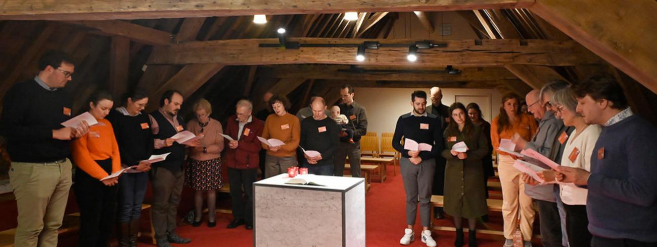 Valentijn Anders. Annemie en Pieter bij bisschop Lode 
