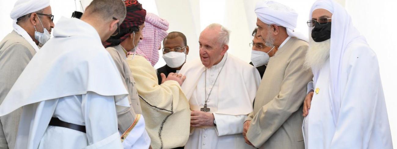 Paus Franciscus op de interreligieuze ontmoeting in Ur, Irak. © Vatican Media