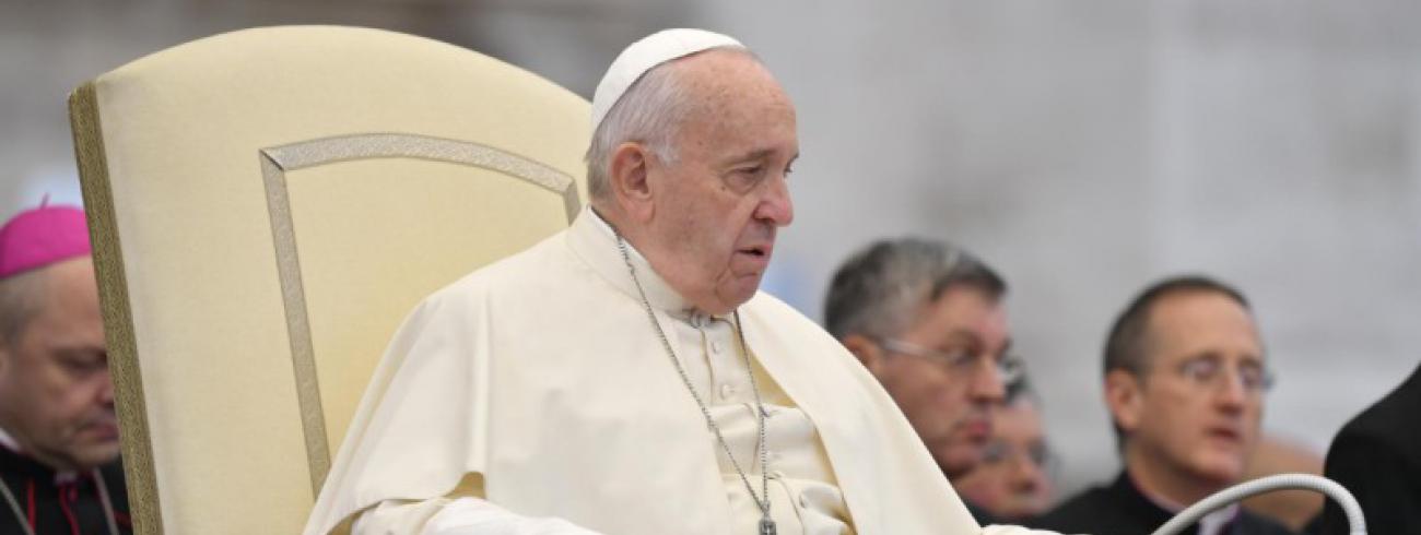 Paus Franciscus tijdens de audiëntie van 13 november 2019 © Vatican Media