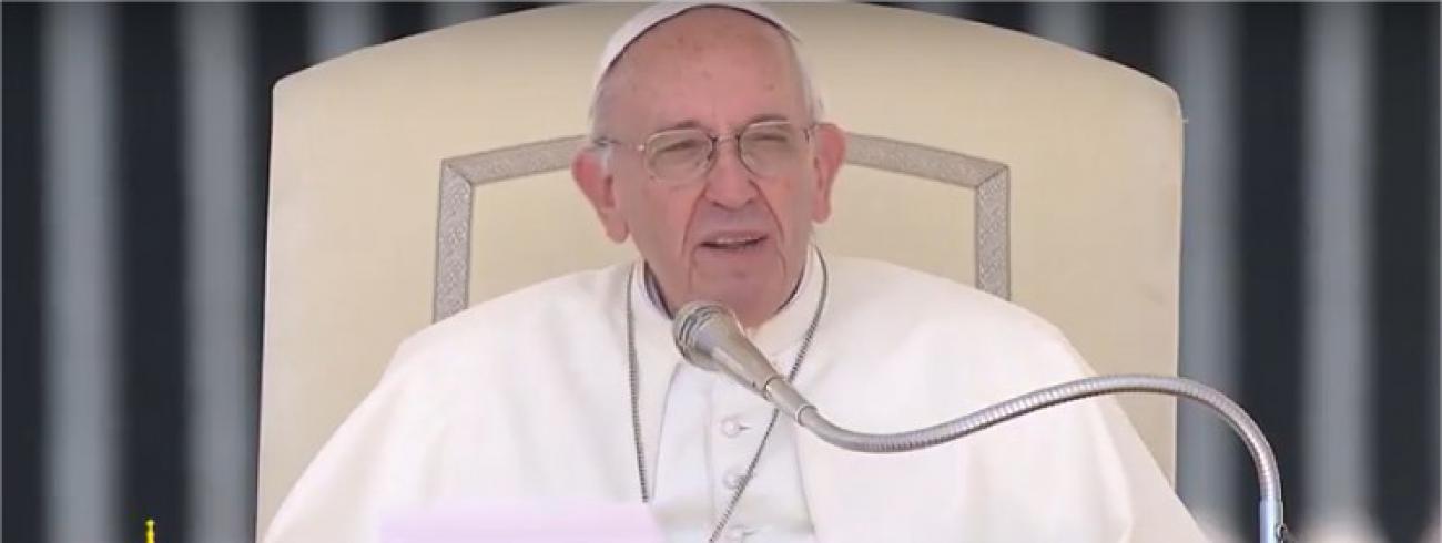 Paus Franciscus tijdens de algemene audiëntie van woensdag 21 juni 2017 © CTV