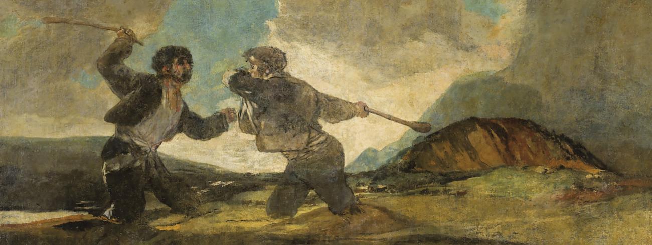 Francisco de Goya, Duel met stokken, 1820.  © Wikimedia