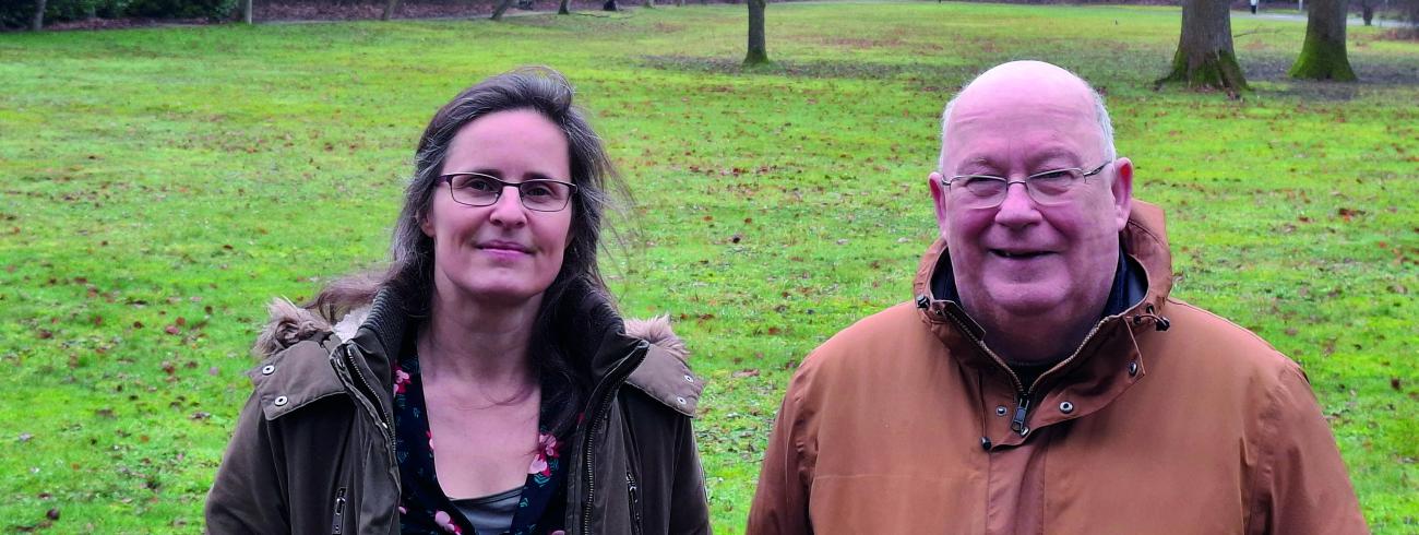 Elke Degreef en Bert Lodewijckx bundelden ervaringen en verhalen uit de spirituele zorg in ‘Zeven kruiswoorden’. © Elke De GHreef