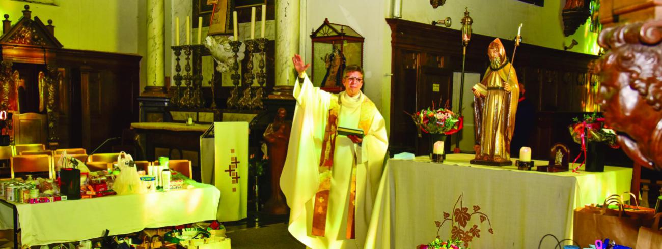 corona Sint-Antoniusviering Edegem 17-jan- 2021 © Erfgoed Edegem, Pierre Hens