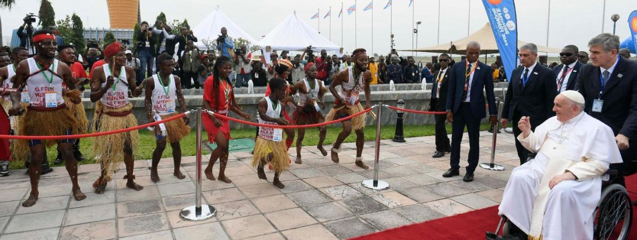 Franciscus kreeg een hartelijk onthaal in Kinshasa © Vatican Media