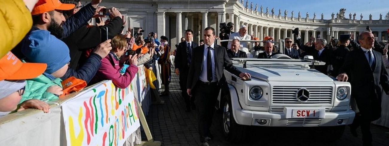 Paus Franciscus tijdens de audiëntie vanmorgen © Vatican Media