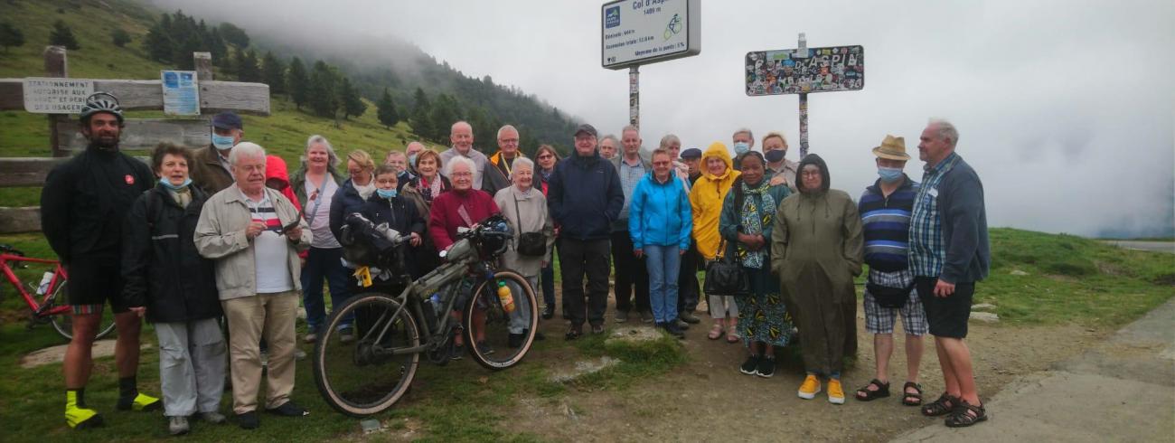 In de wolken op de Col d'Aspin © Bedevaarten bisdom Gent, foto: Jonathan Beyaert 