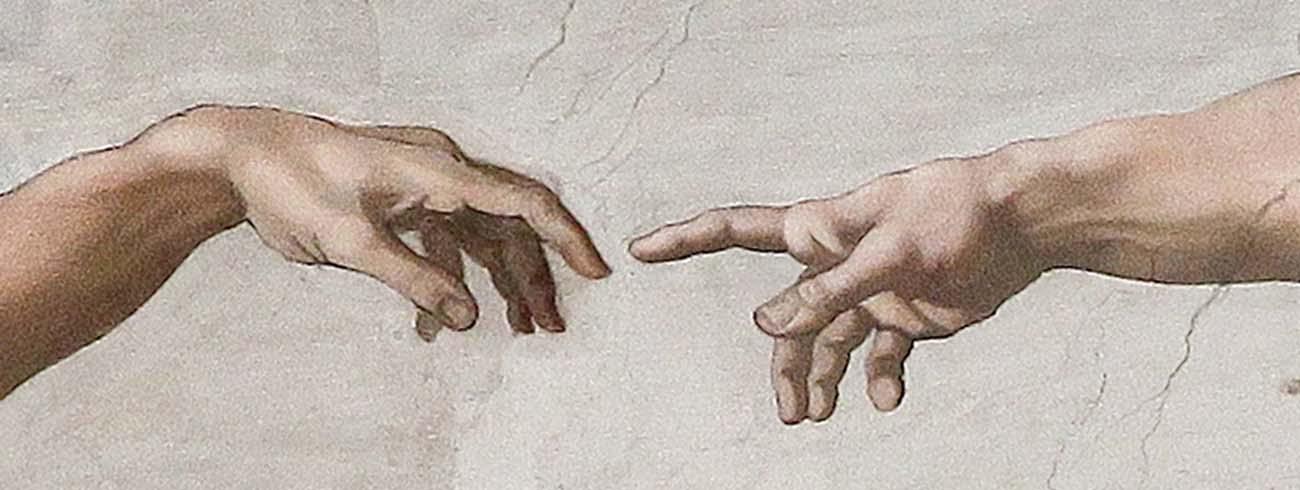 Michelangelo, Schepping van Adam (detail), Sixtijnse Kapel, 1508-1512 © Vaticaanse Musea - CC Wikimedia Commons