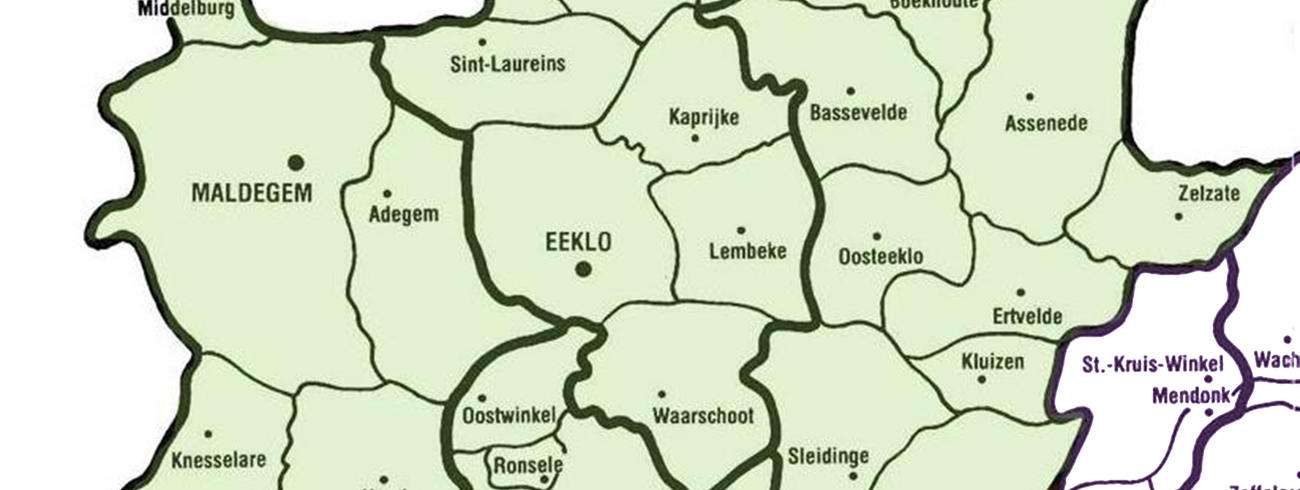 Kaart nieuw dekenaat Eeklo