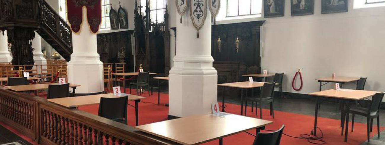 Studeerruimte in de kerk van Kemzeke © RV