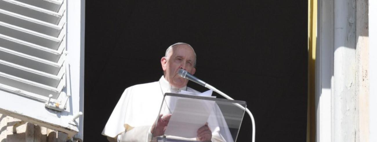 Paus Franciscus tijdens het Angelus op zondag © Vatican Media