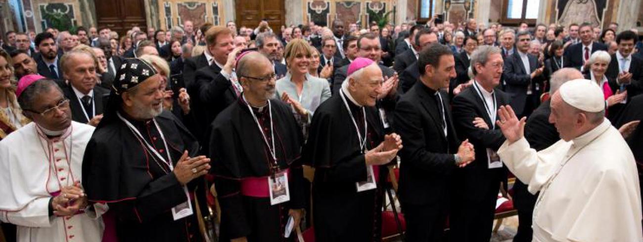 Paus ontmoet de deelnemers van een conferentie over ontwapening © L’Osservatore Romano /Sir