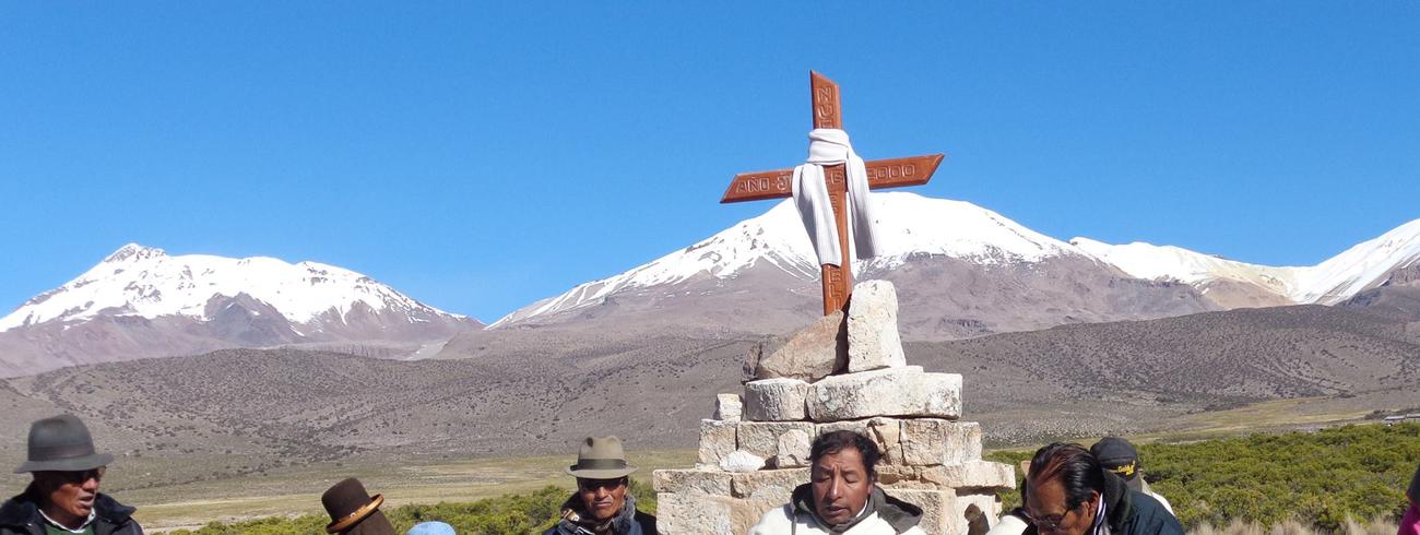 Parochiefeest in het Chachacomani-gebergte in het departement Ruro in Bolivië.