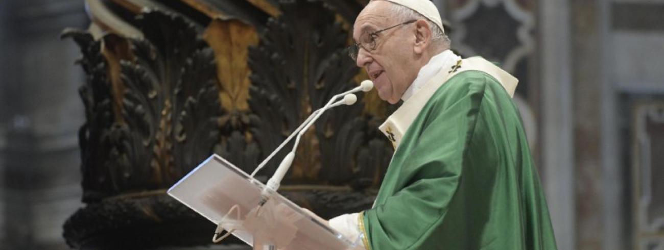 Paus Franciscus tijdens de eucharistie © Vatican Media