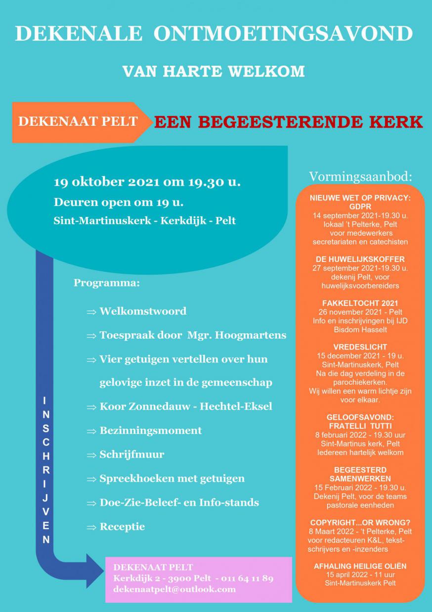 Dekenale ontmoetingsavond Pelt © Dekenaat Pelt
