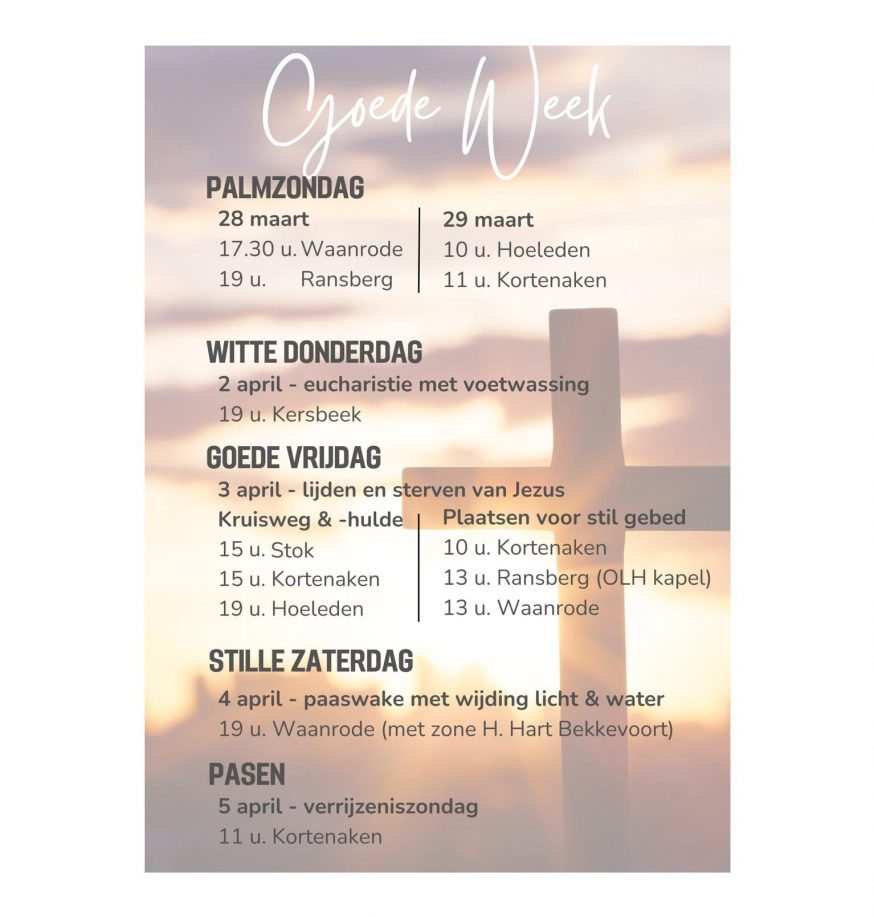 Goede Week en Pasen 2026 