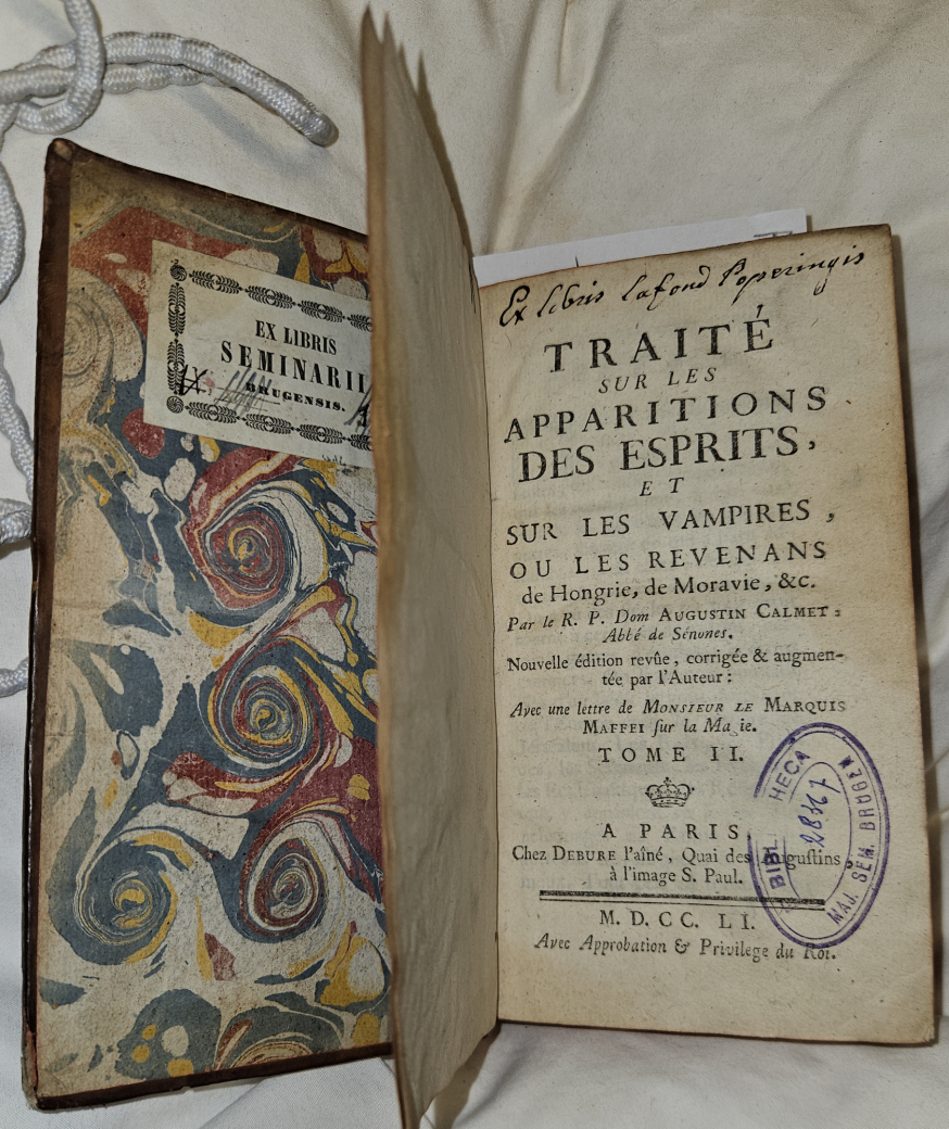 Traité sur les apparitions des esprits, et sur les vampires, ou les revenans de Hongrie, de Moravie © Bibliotheek Grootseminarie