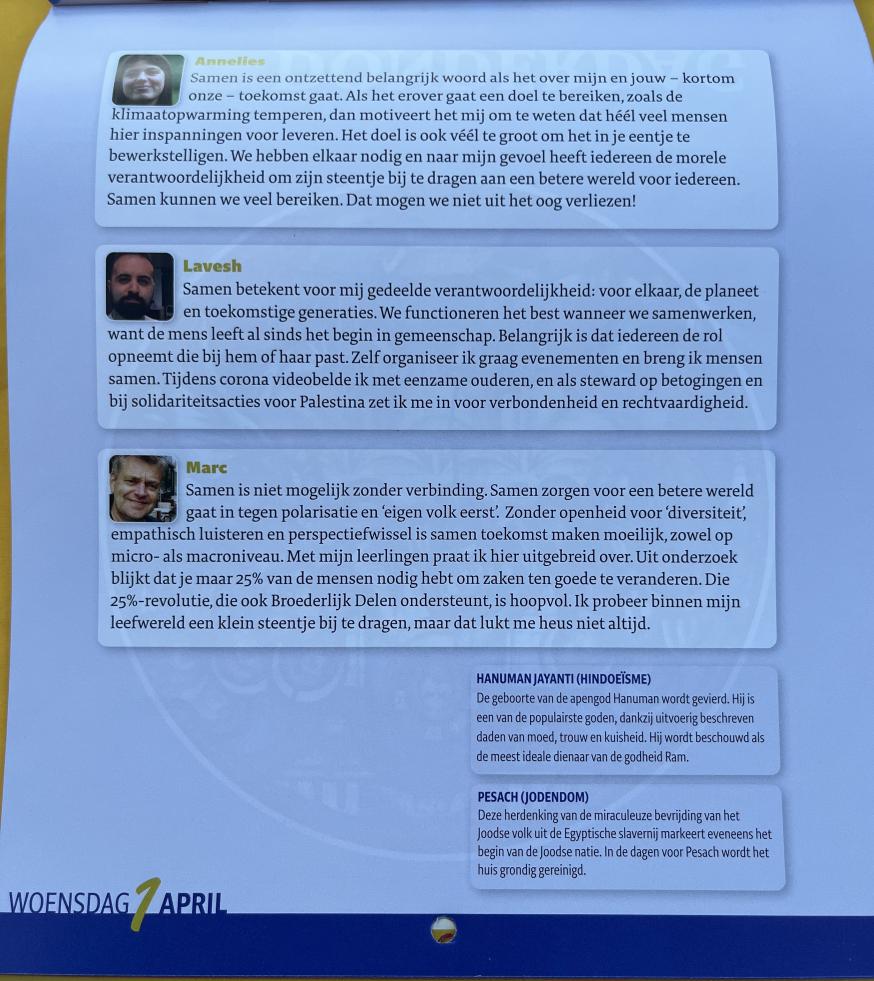 1 april woensdag 2026 © Broederlijk Delen