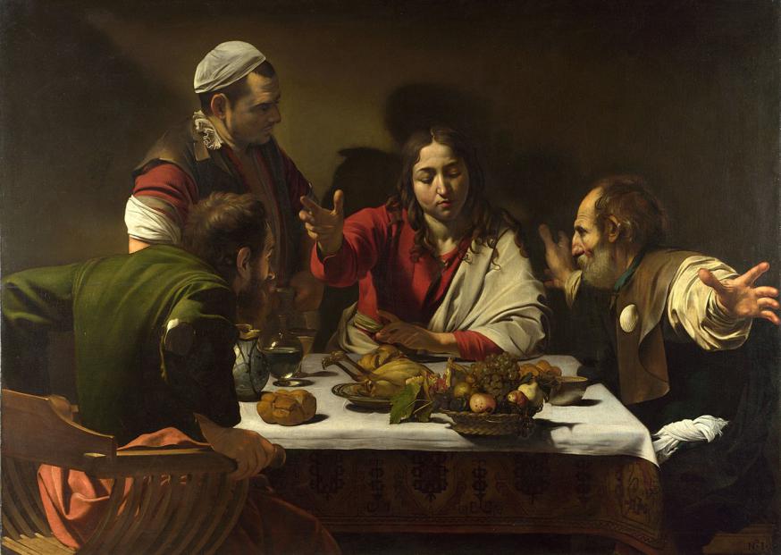 'Avondmaal in Emmaüs', Caravaggio. © Wikipedia
