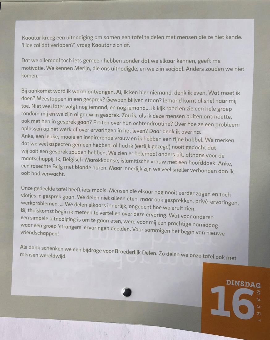 Vastenkalender 16 maart 2021 © Broederlijk Delen