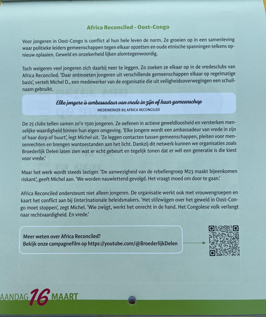 16 maart maandag 2026 © Broederlijk Delen