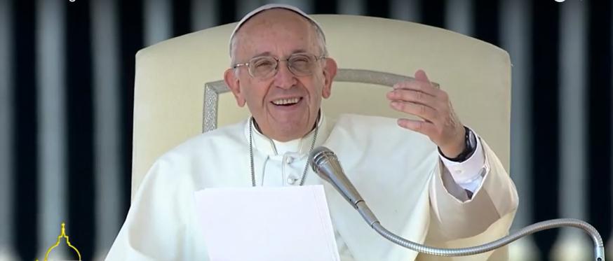 Paus Franciscus tijdens de algemene audiëntie © CTV