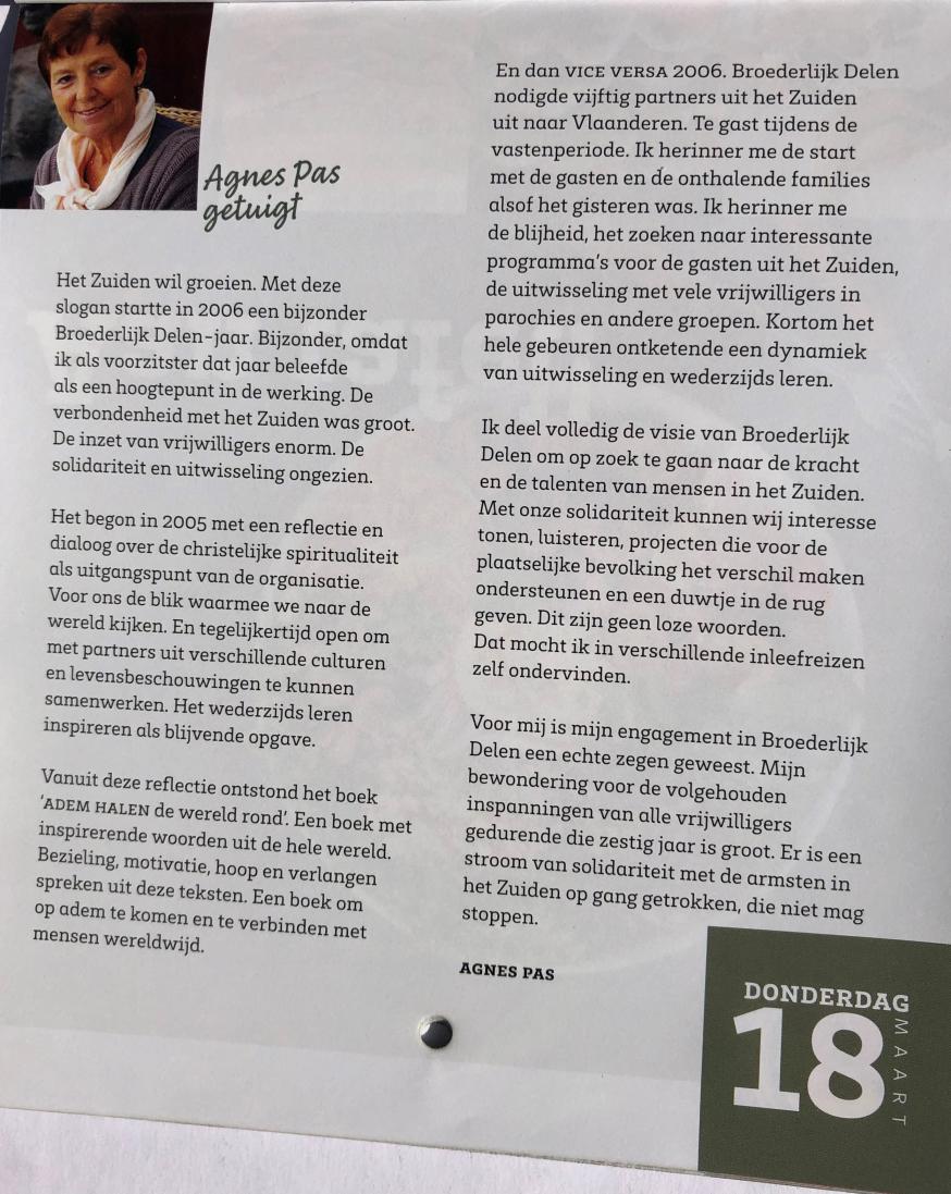 Vastenkalender 18 maart 2021 © Broederlijk Delen