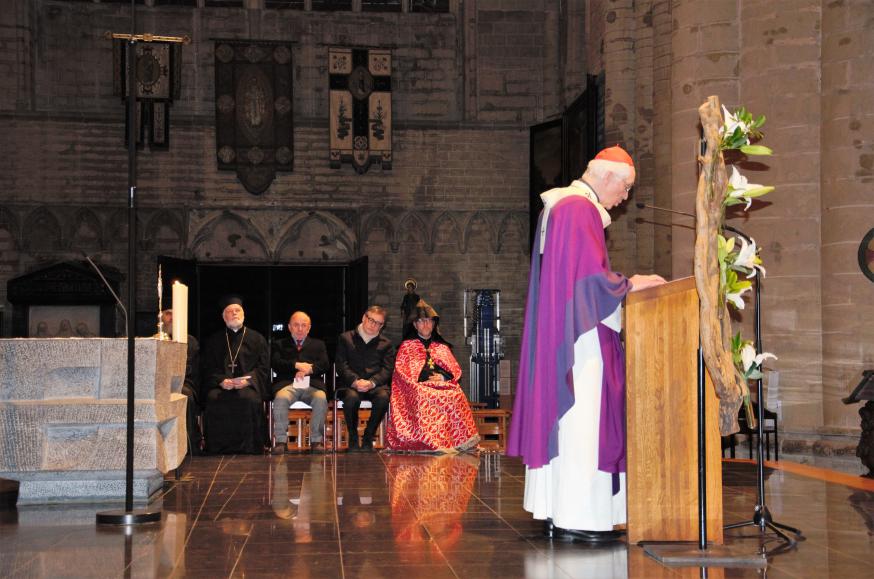 Kardinaal Jozef De Kesel tijdens zijn homilie in de dankviering voor de 6de verjaardag van het pontificaat van paus Franciscus © Hellen Mardaga