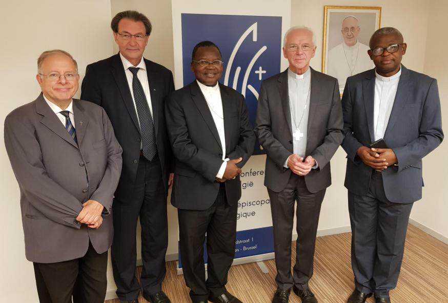 Eind vorige week was een tweekoppige delegatie van de CENCO, de Bisschoppenconferentie van DR Congo, op bezoek in Brussel © Geert Lesage