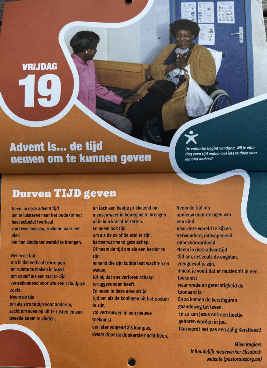 Adventskalender 19 dec vrij 2025 © Welzijnszorg