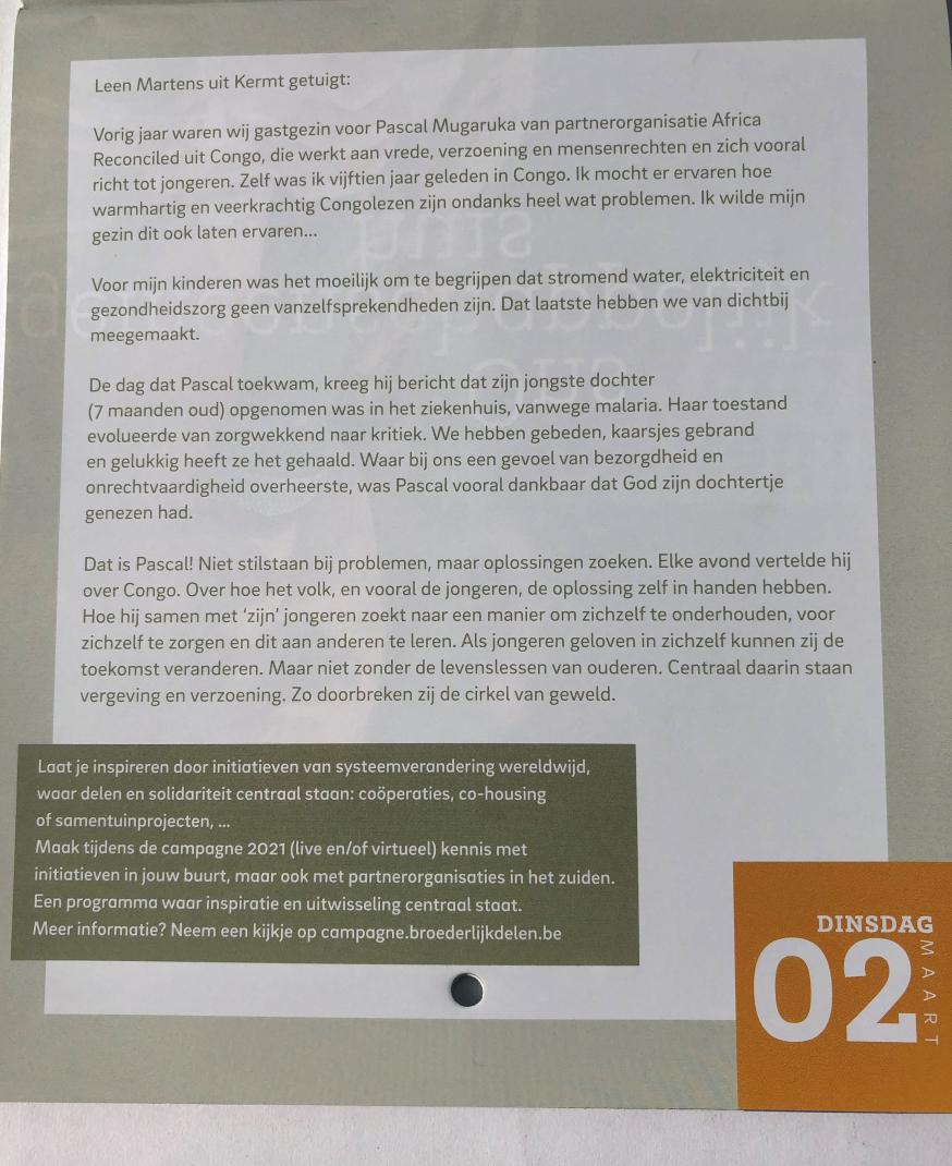 Vastenkalender 2 maart 2021 