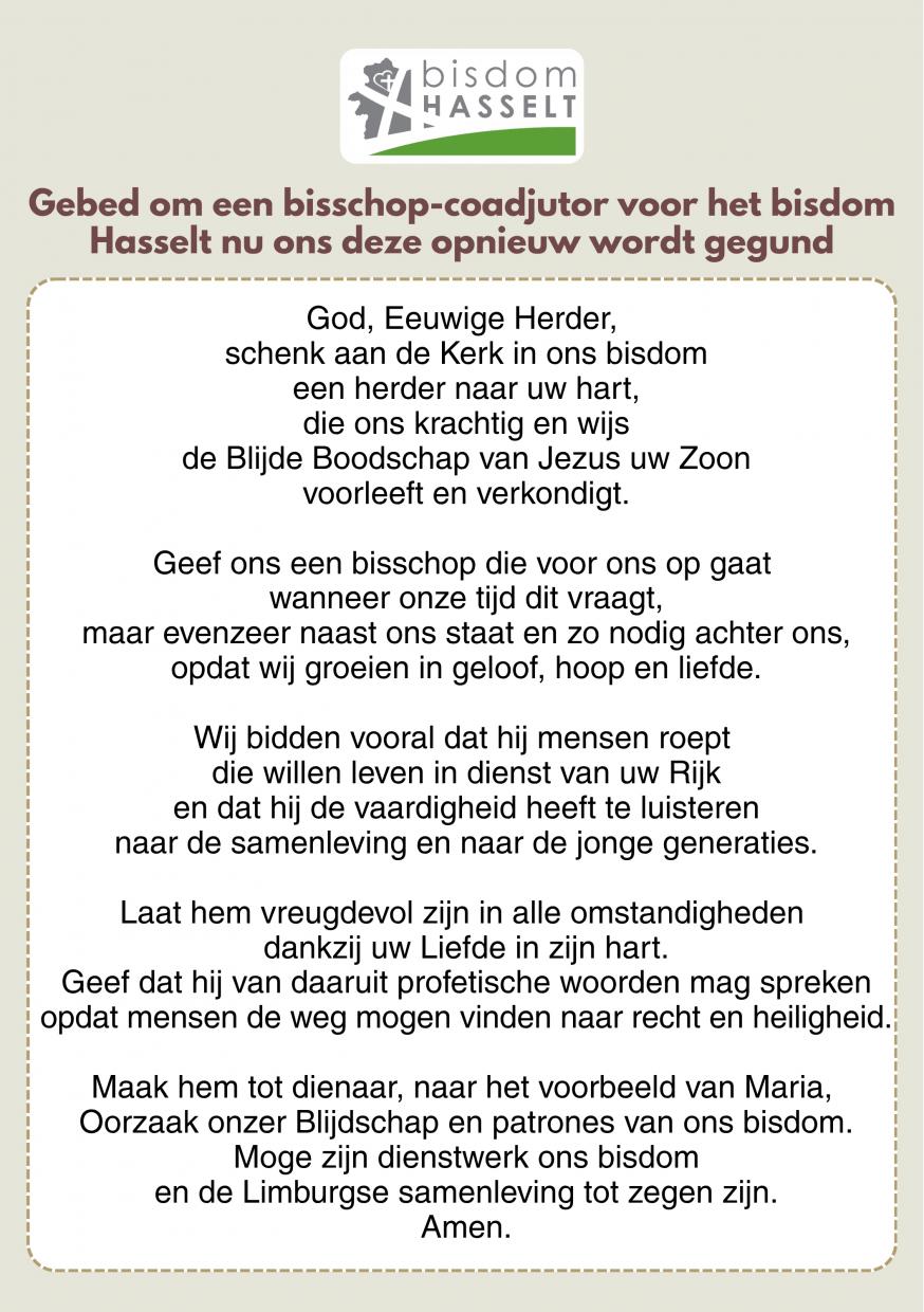 Gebed bisschop-coadjutor © PE Virga Jesse Hasselt