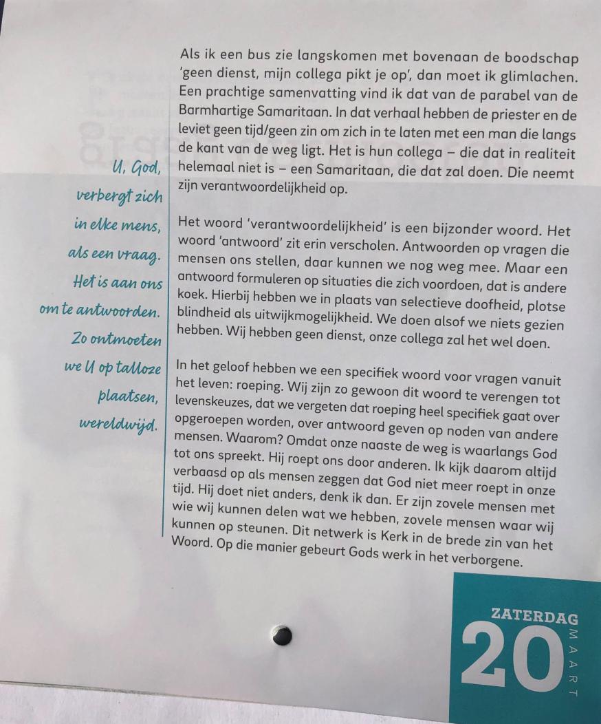 Vastenkalender 20 maart 2021 © Broederlijk Delen