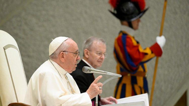 Paus Franciscus tijdens de algemene audiëntie van woensdag 3 augustus 2022 © VaticanMedia