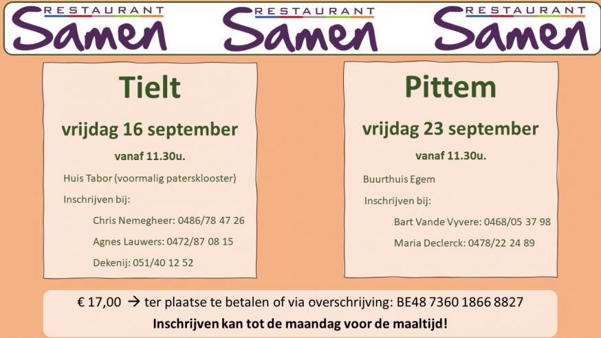 Restaurant Samen september 2022 