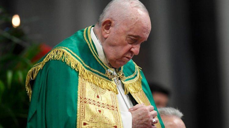 Paus Franciscus in de eucharistieviering op de Werelddag van de Armen 2022 © VaticanMedia